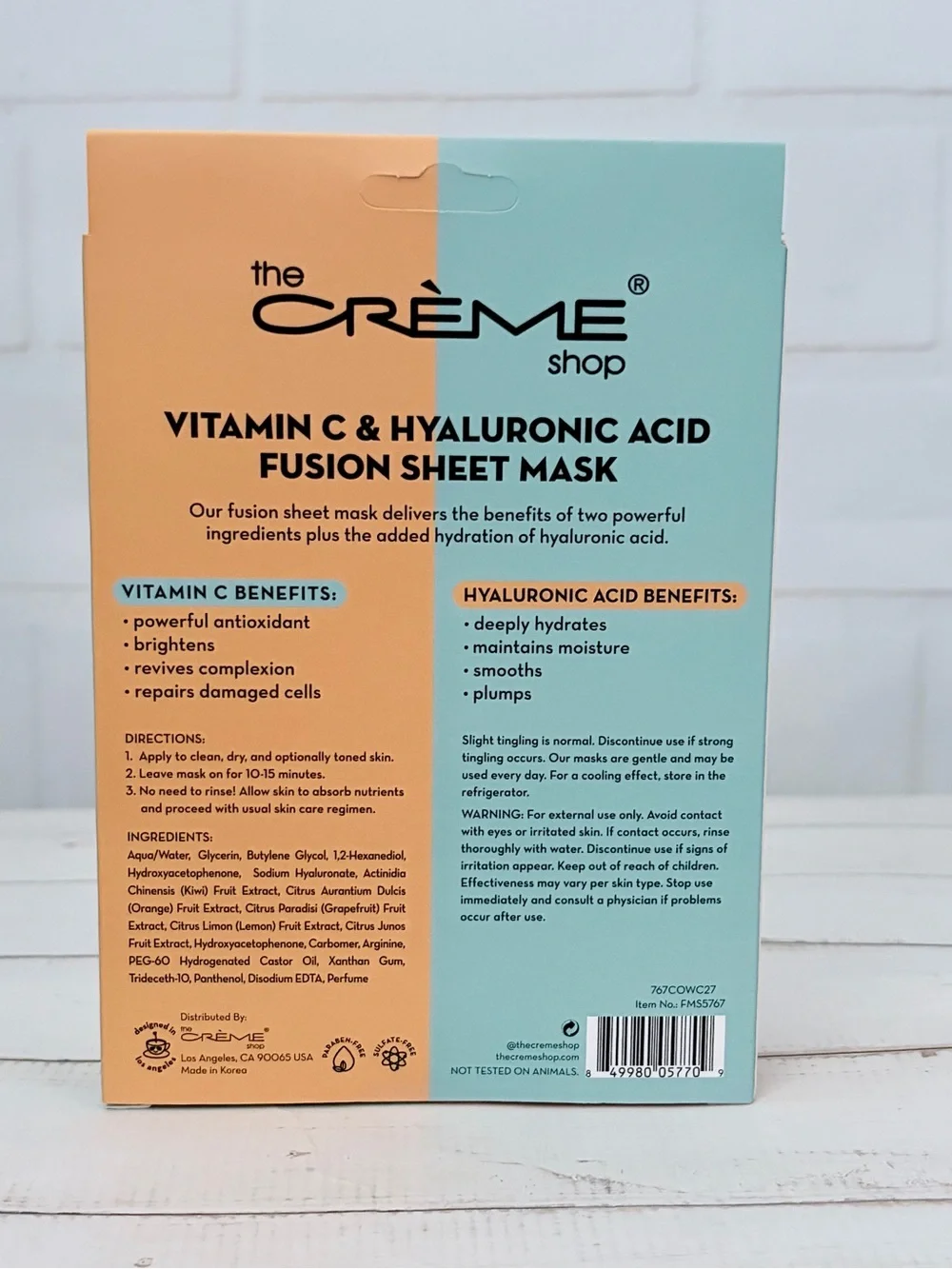 The Crème Shop - Vitamin C & Hyaluronic Acid Fusion Full Face Masks NIB